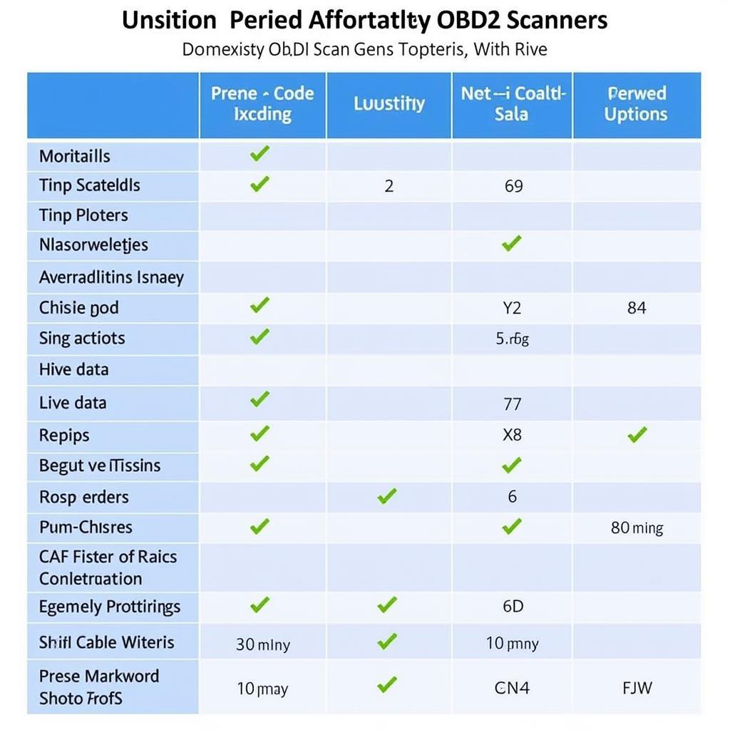 Cheapest OBD2 Scanners Comparison Table