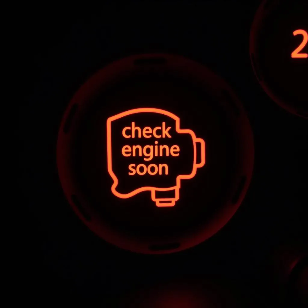 Check Engine Light on Car Dashboard