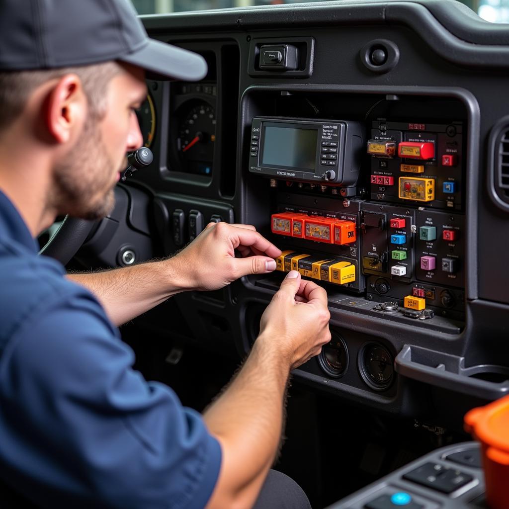 Checking Sterling truck fuses for diagnostic port connectivity