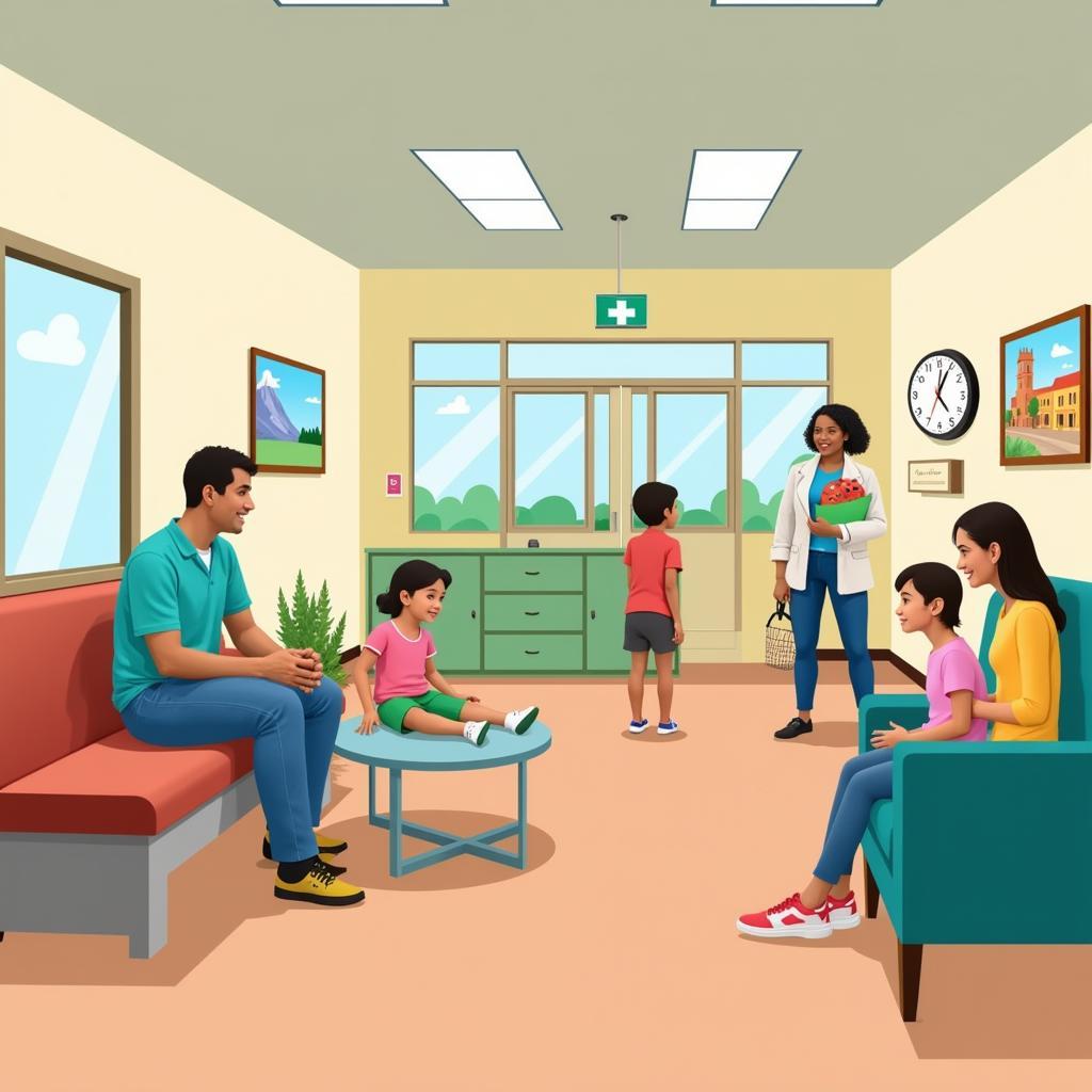 A modern children's urgent care center with a bright, welcoming atmosphere.