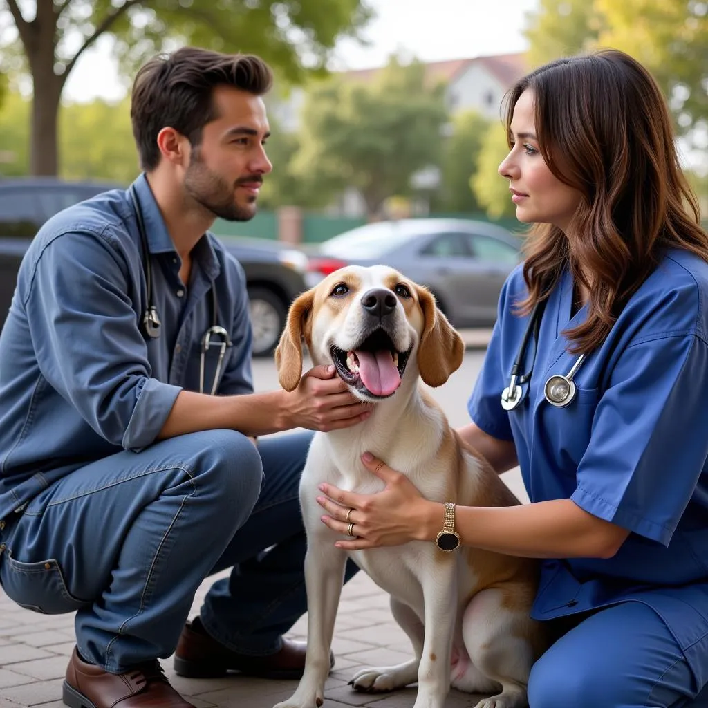 Citrus Heights Dog Owner Consulting with a Mobile Veterinarian