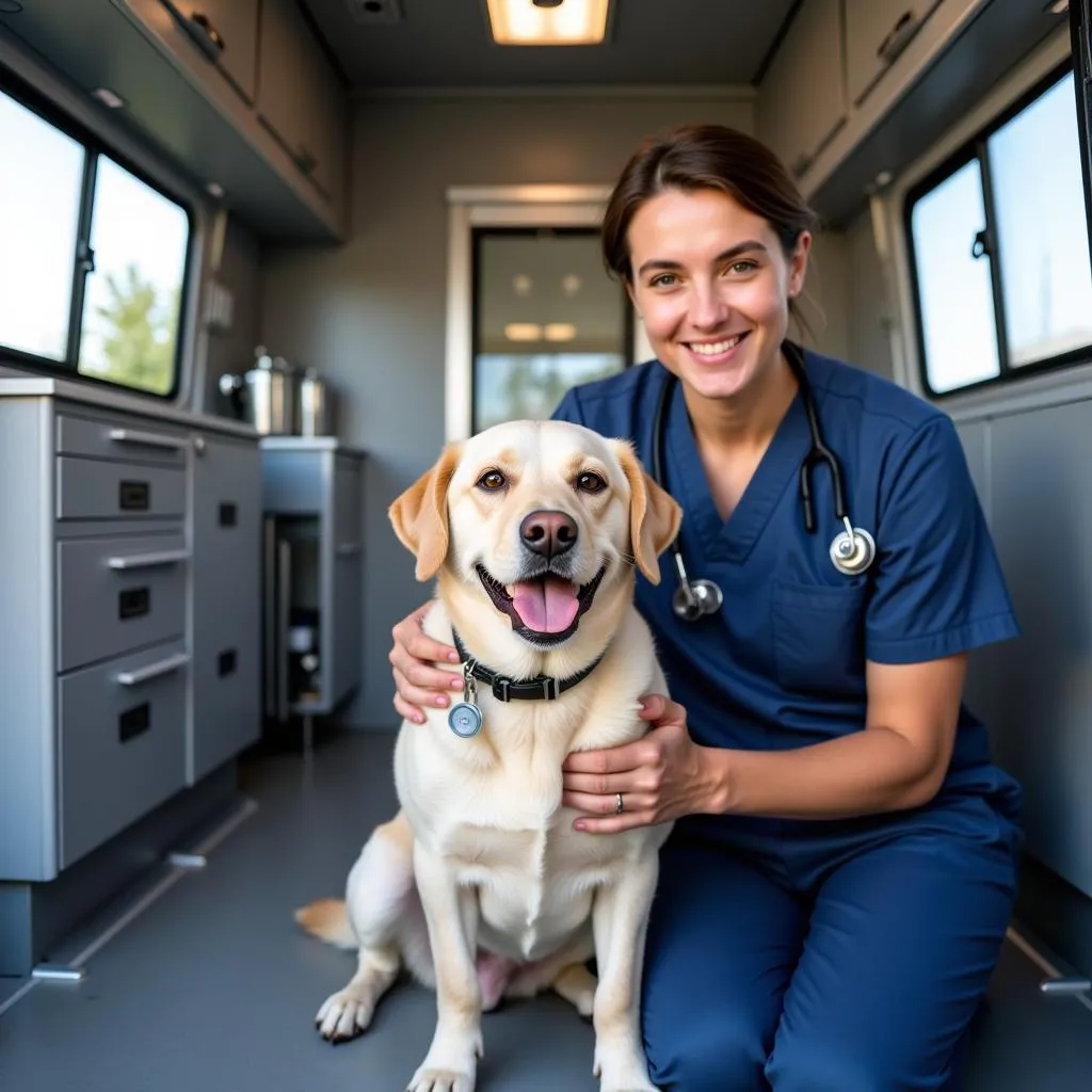 Mobile Veterinarian Examining a Dog in Citrus Heights