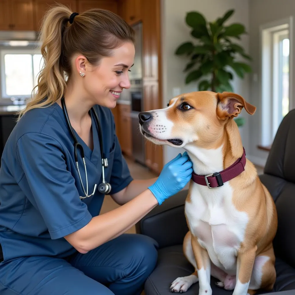 Mobile Vet Administering a Vaccine to a Dog in Citrus Heights