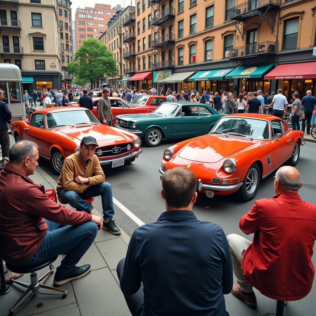 Classic Car Club Meeting in Manhattan