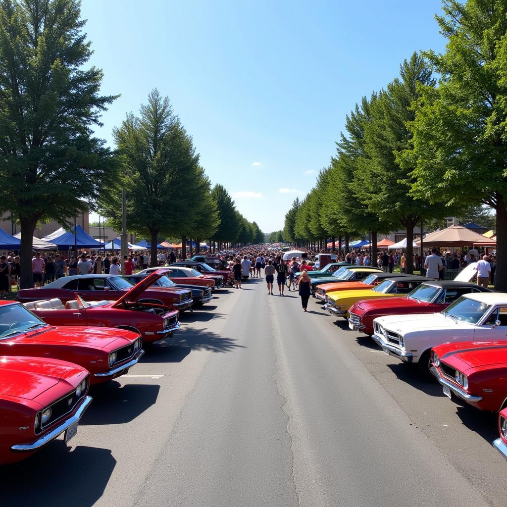 Classic Car Show Display with Spectators