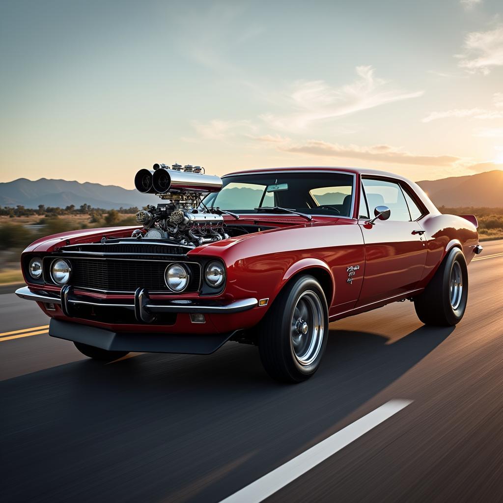 Classic American Muscle Car with a Powerful V8 Engine