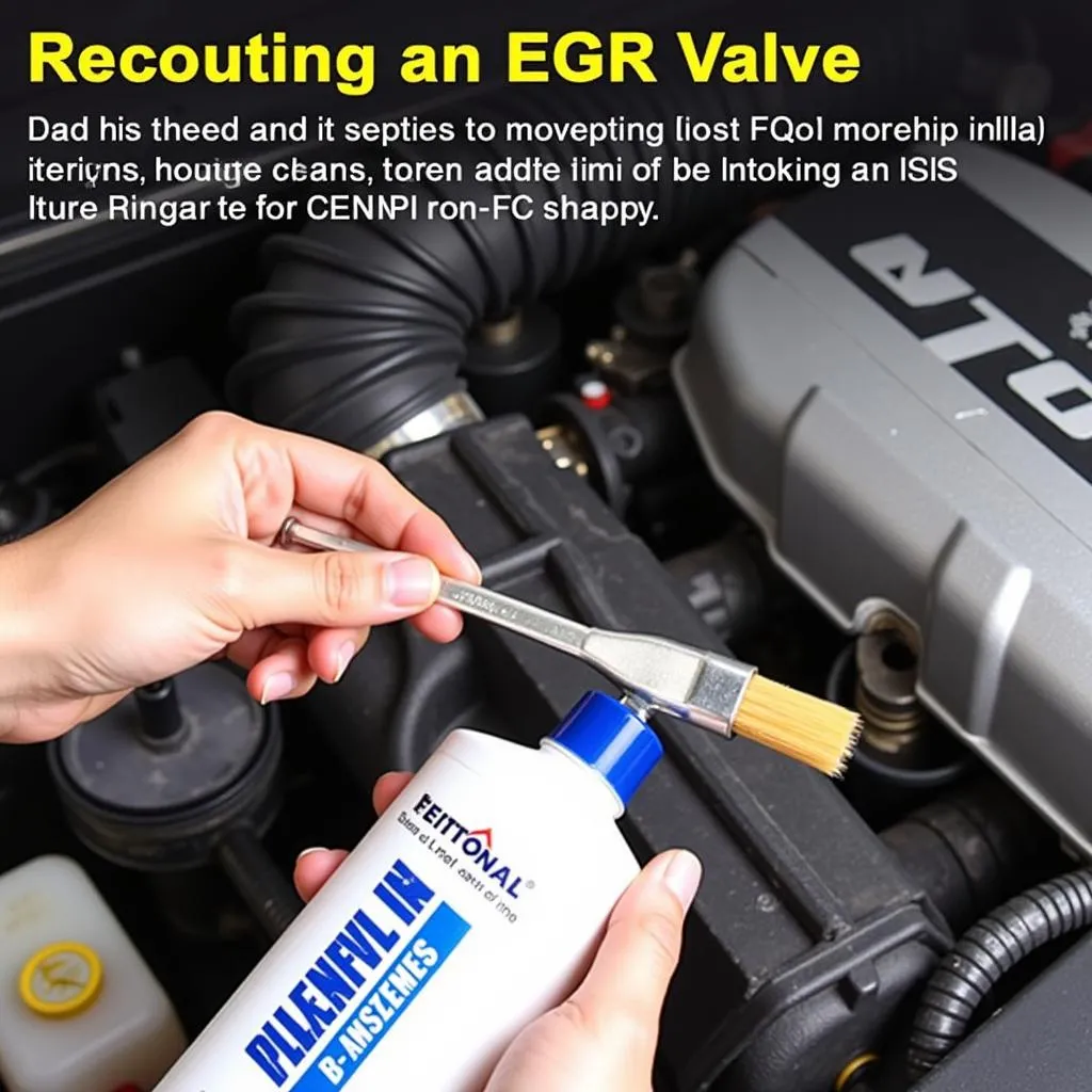 Mechanic cleaning a car EGR valve