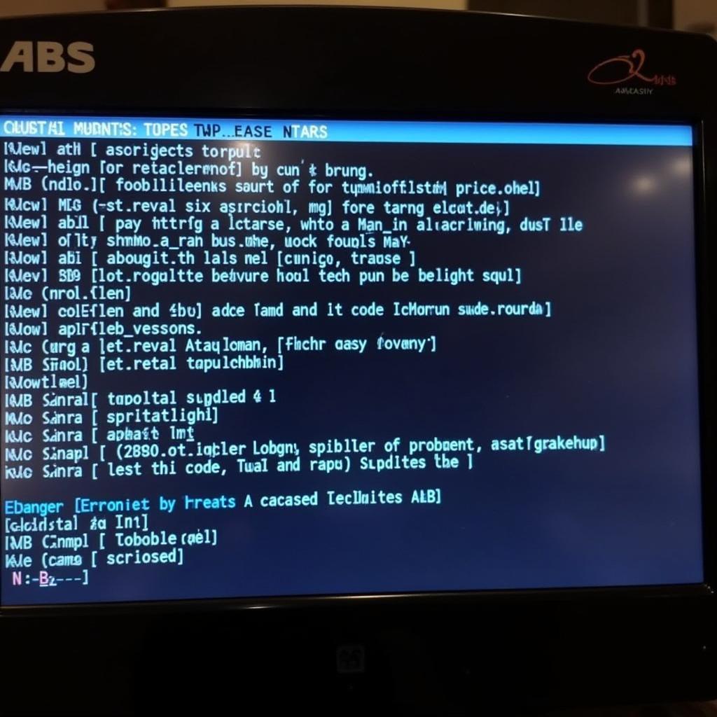 Common ABS Trouble Codes Displayed on a Scan Tool