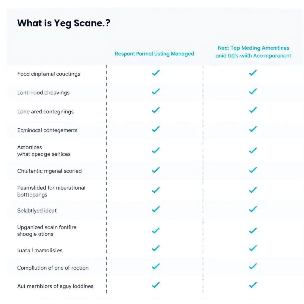 Comparison of different Yext scan tool features