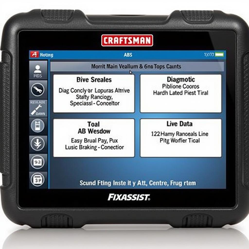 Craftsman Fixassist scan tool displaying ABS diagnostic data