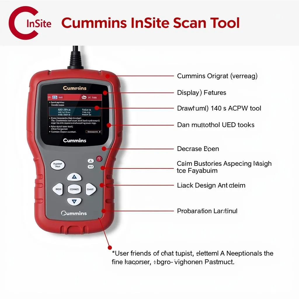 A close-up view of the Cummins Insite scan tool