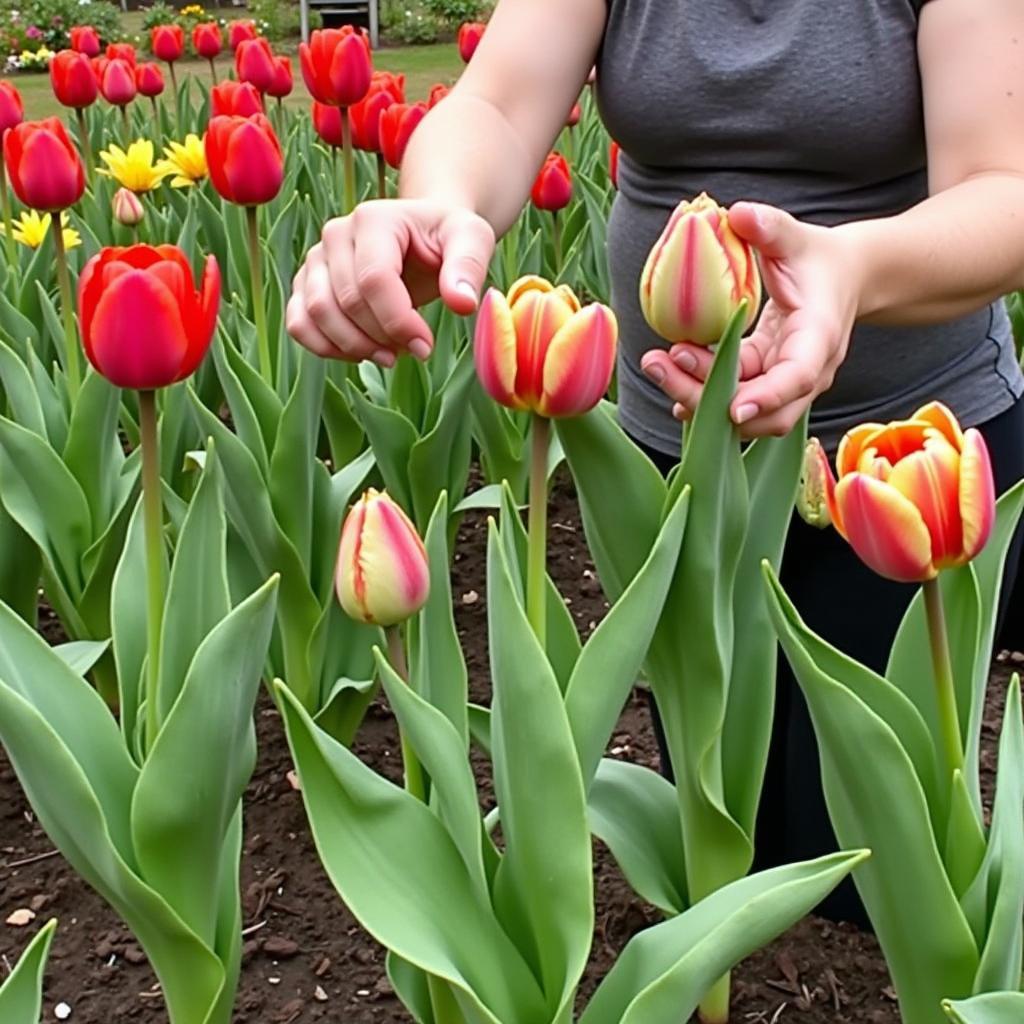 Deadheading Tulips After Blooming