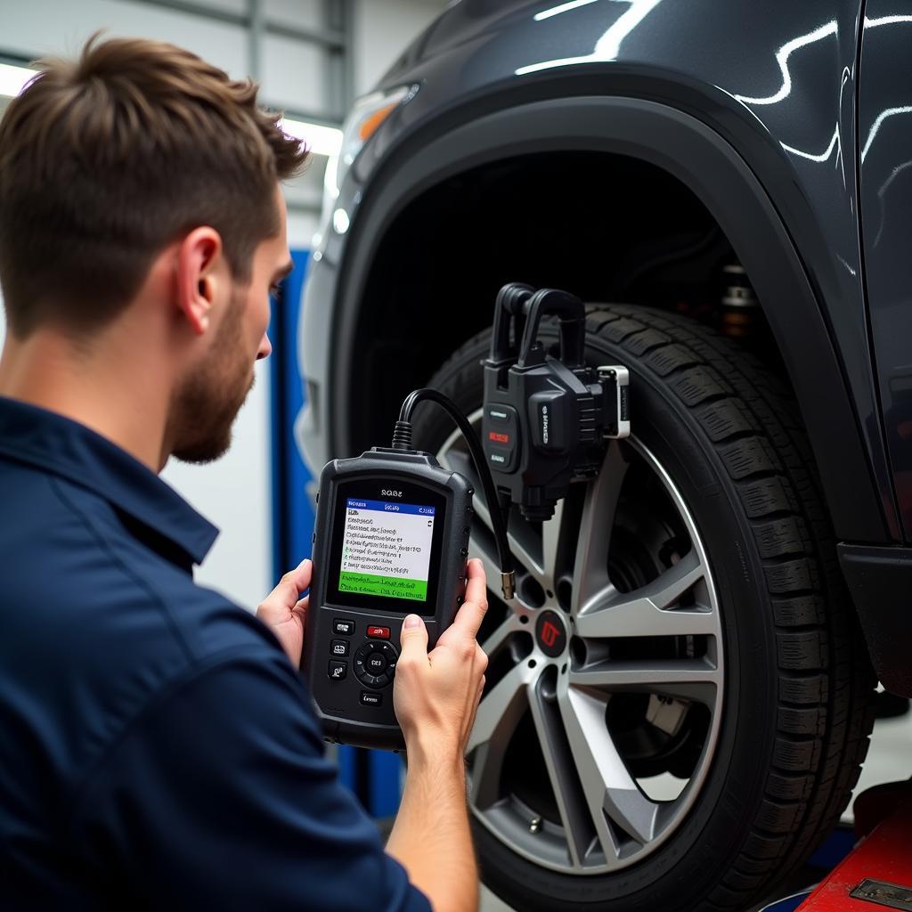 Dealer Scanner Diagnosing Car Issues