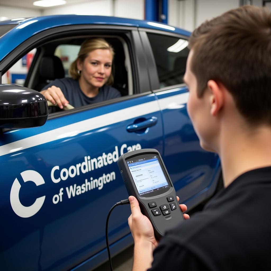 Dealer Scanner Diagnosing Healthcare Vehicle