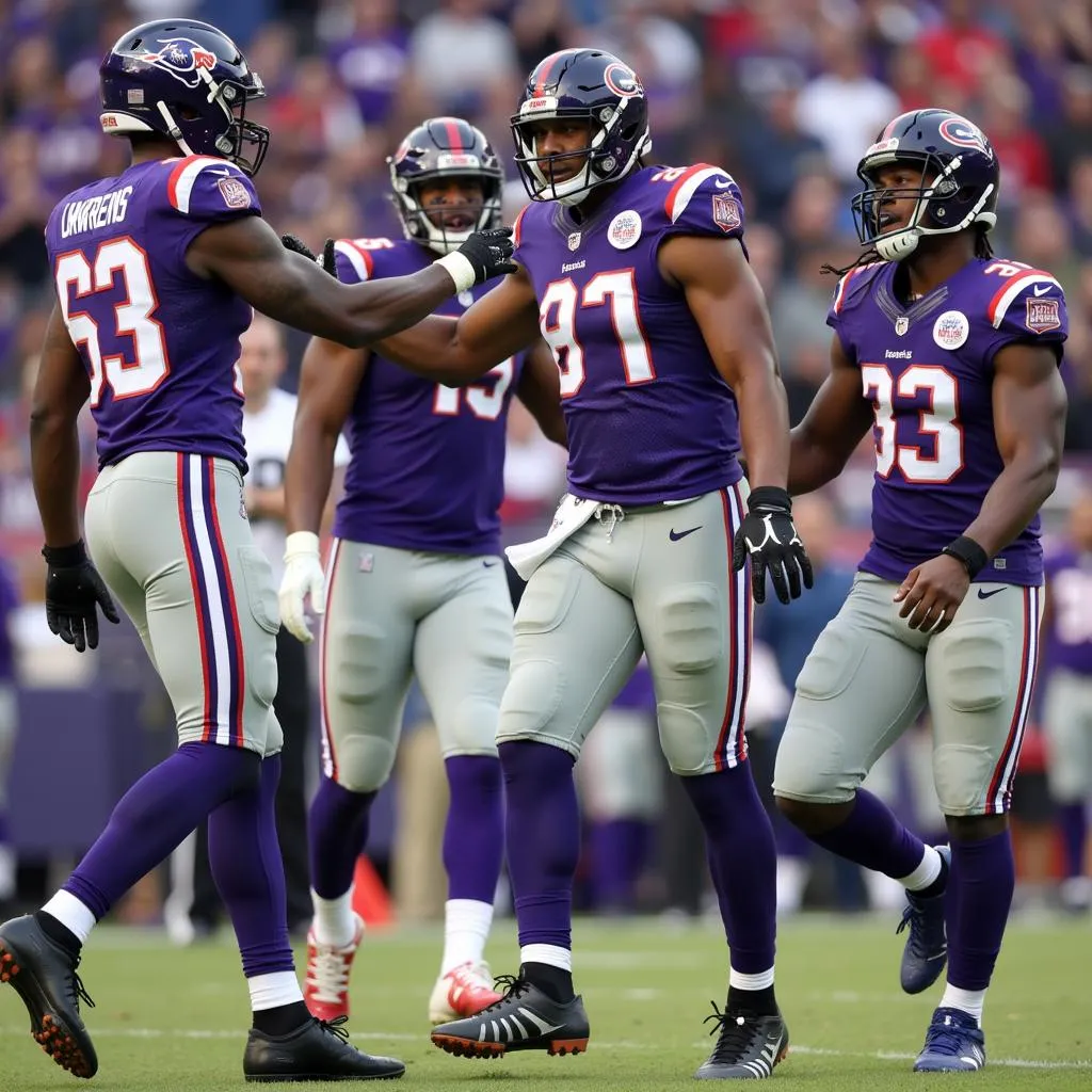 Demarcus Lawrence celebrating with teammates