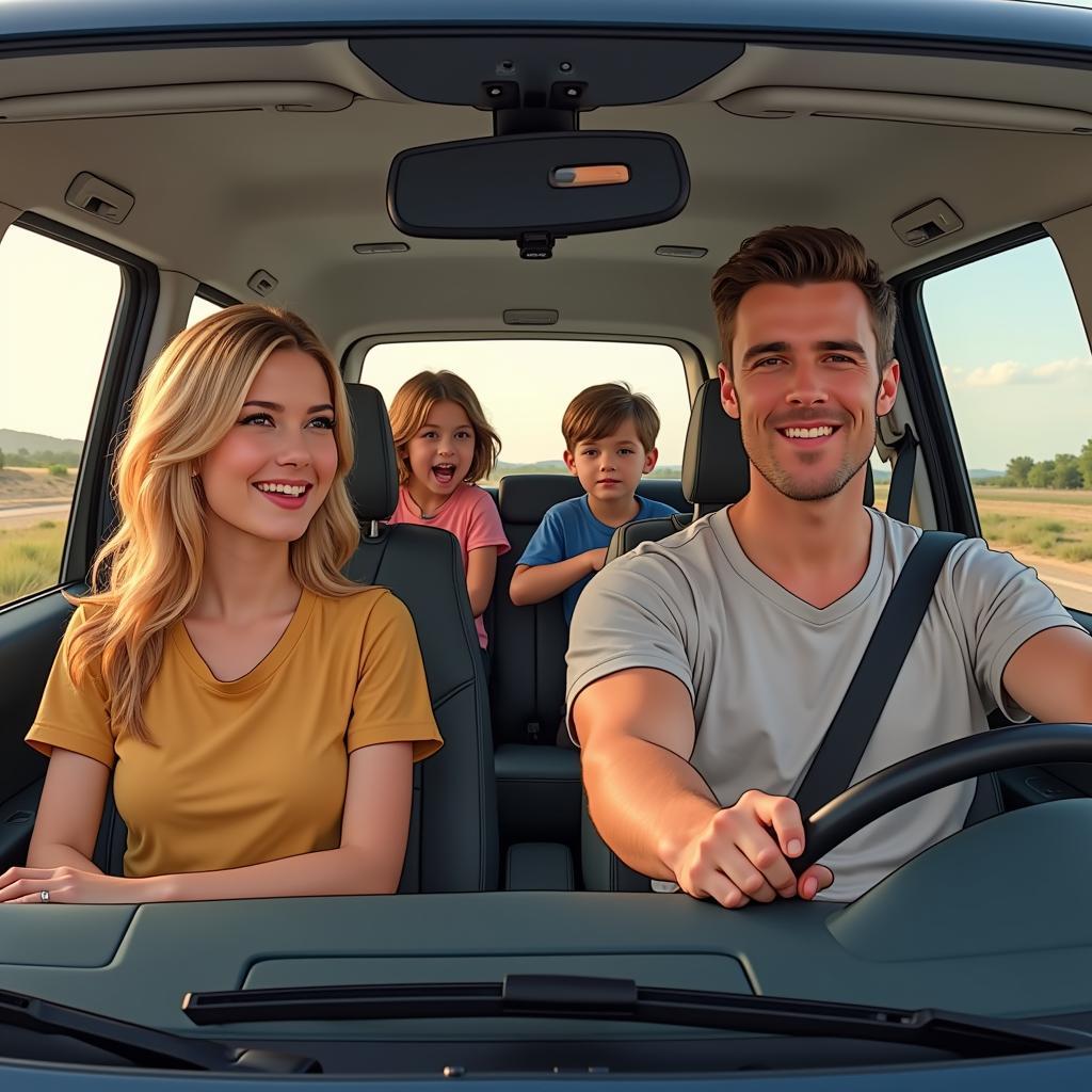 Dexter, Rita and her children in the minivan