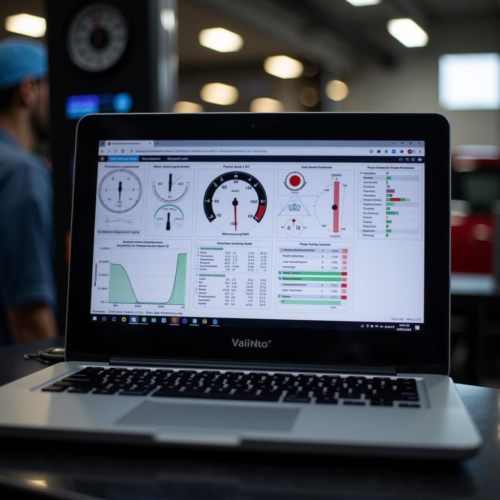 Diagnostic Software Interface on a Laptop