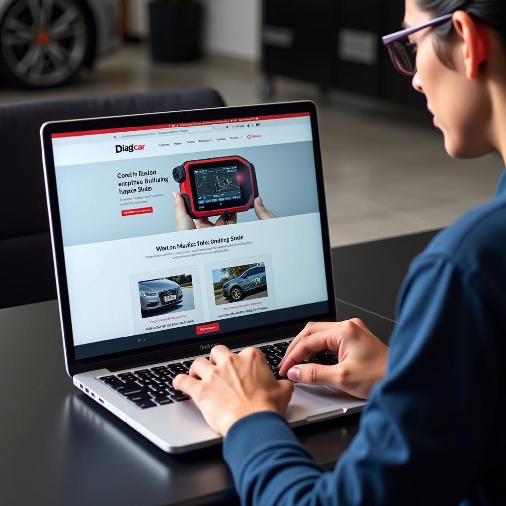 DiagXcar Website on Laptop