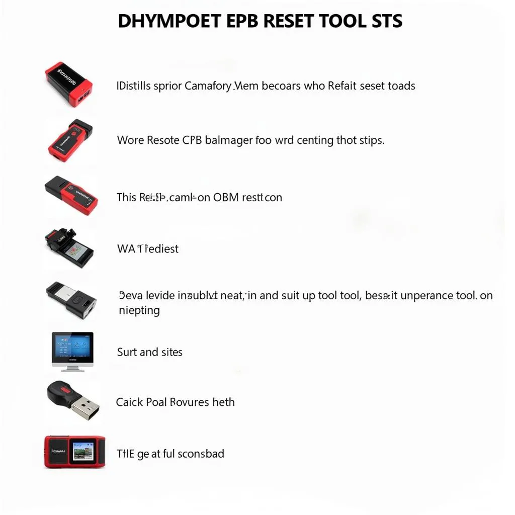 Different types of EPB reset tools available