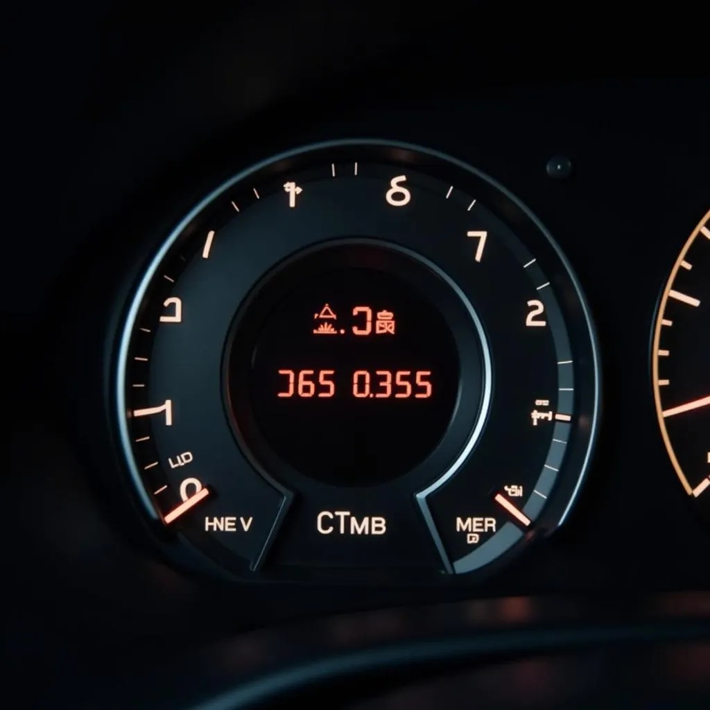 Car Odometer Displaying Mileage