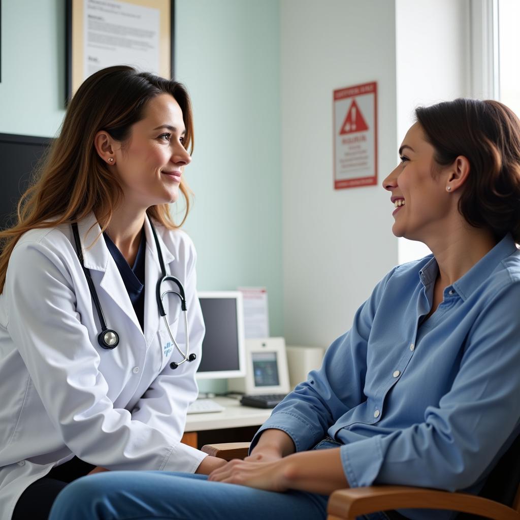 Doctor Consulting with a Patient in an Urgent Care Setting