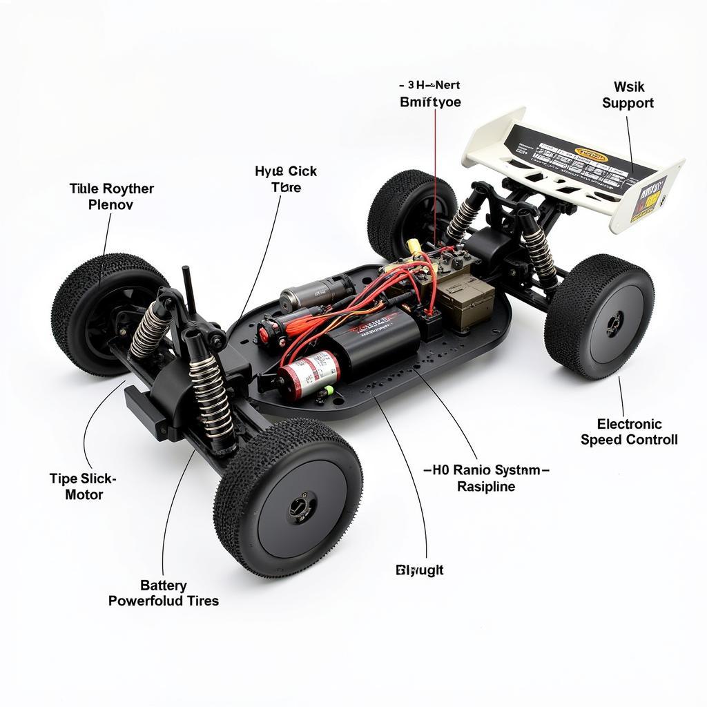 Drift RC Car Components: Chassis, Tires, Motor, ESC, Radio System, Battery