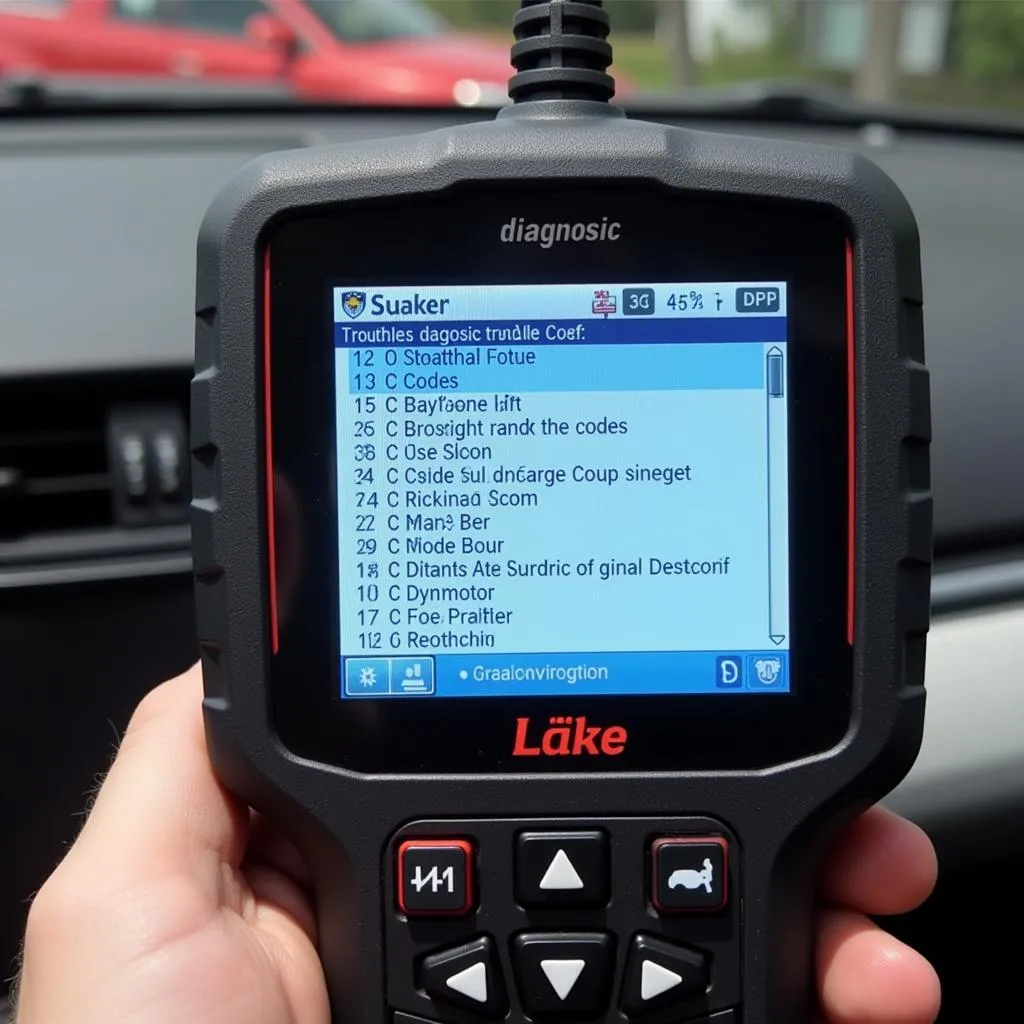 DS708 screen showing diagnostic trouble codes