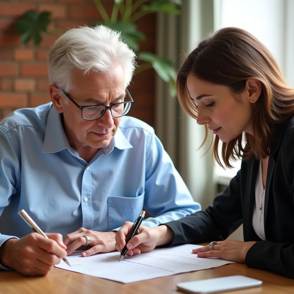 Elder Care Lawyer Signing Documents