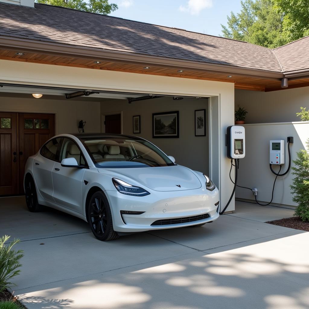 Home Electric Car Charging Setup