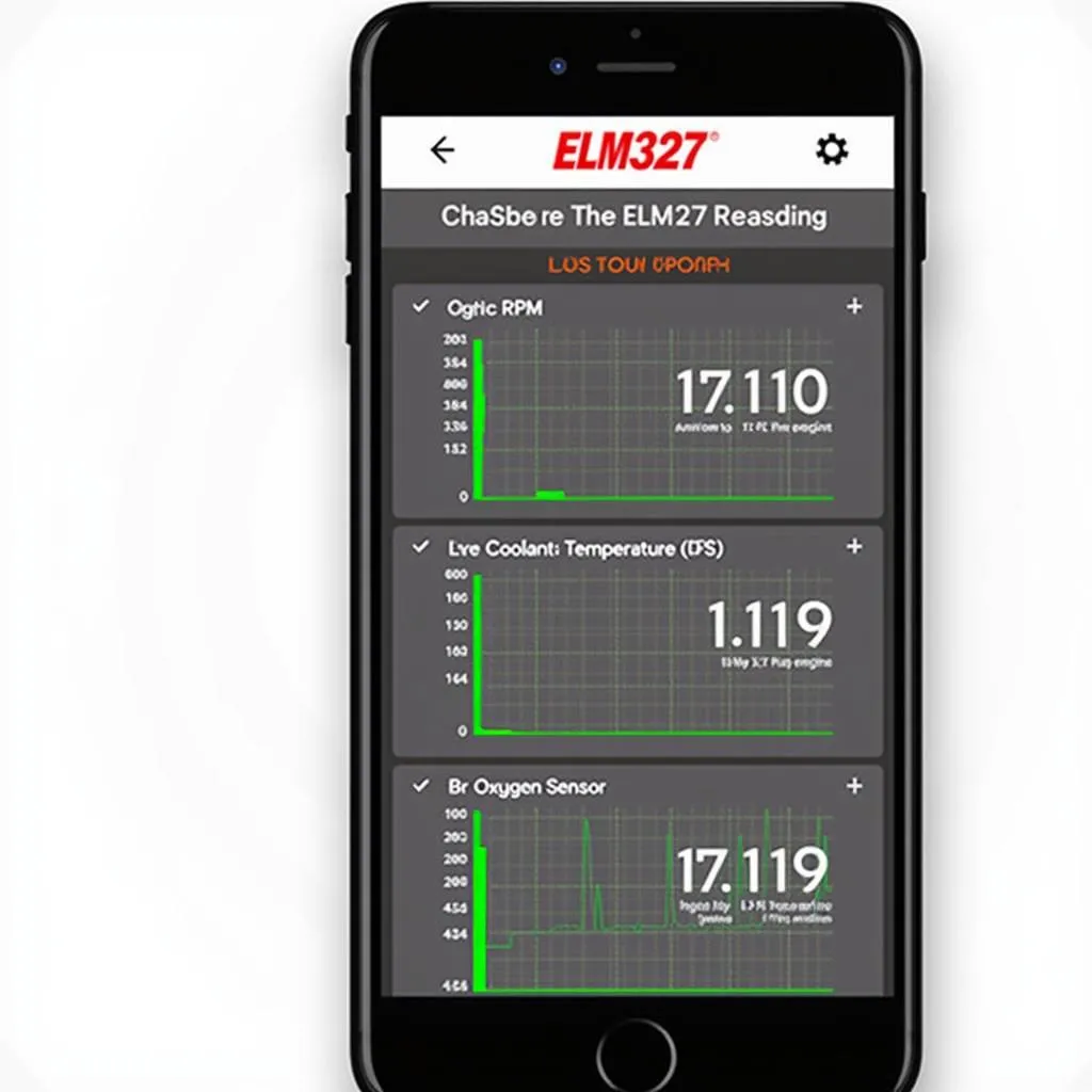 ELM327 Software Displaying Diagnostic Data