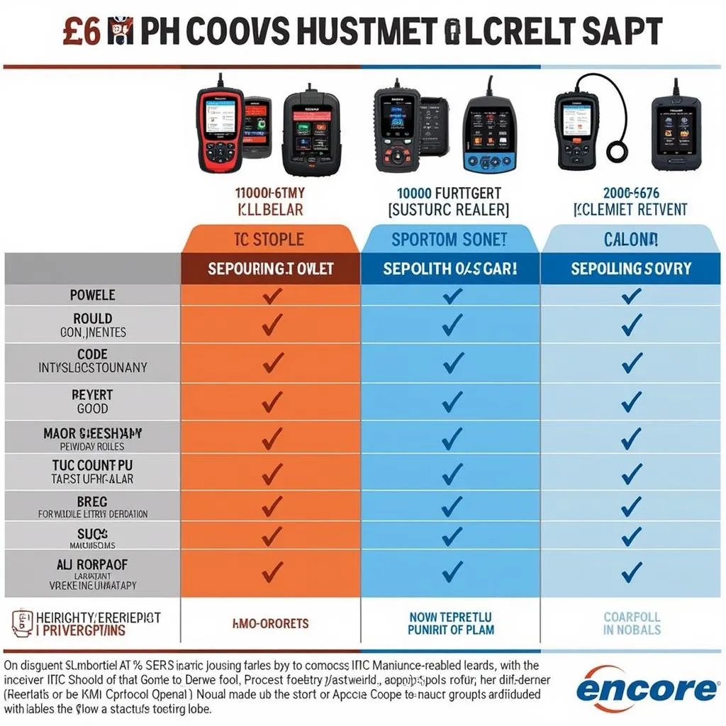 Comparing Different Encore OTC Scan Tool Models