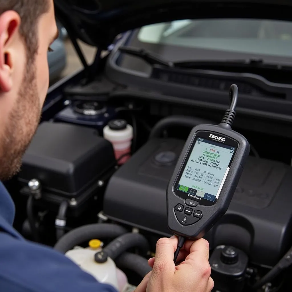 Mechanic Using Encore OTC Scan Tool