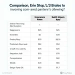 Erie car insurance rates comparison