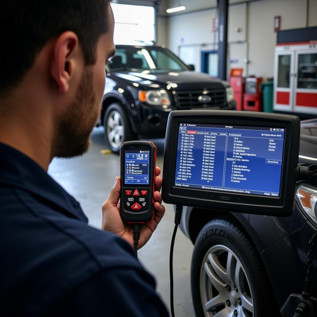 Technician Using an EVAP Scan Tool