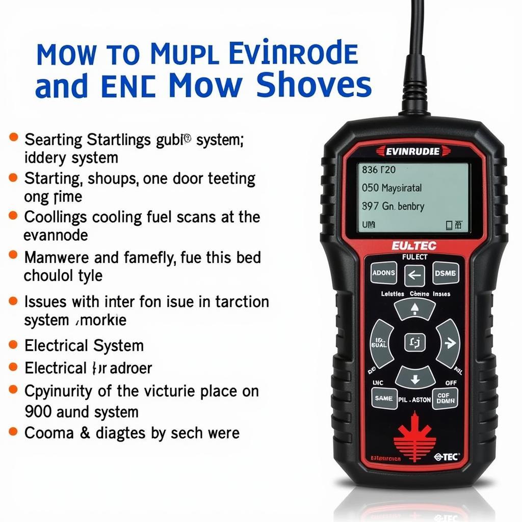 Evinrude E-TEC scan tool troubleshooting a variety of engine problems