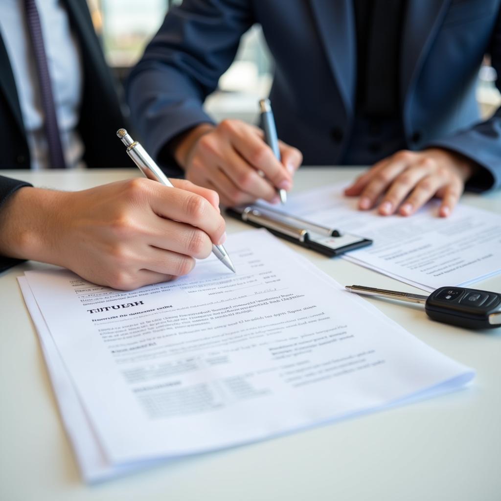 Signing Car Purchase Documents