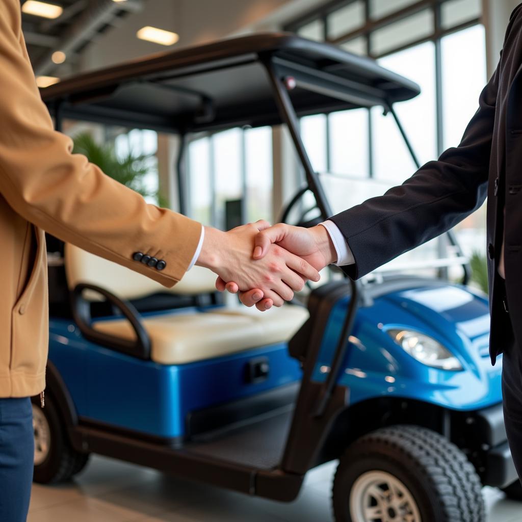 Finalizing a Club Car Purchase at a Dealership