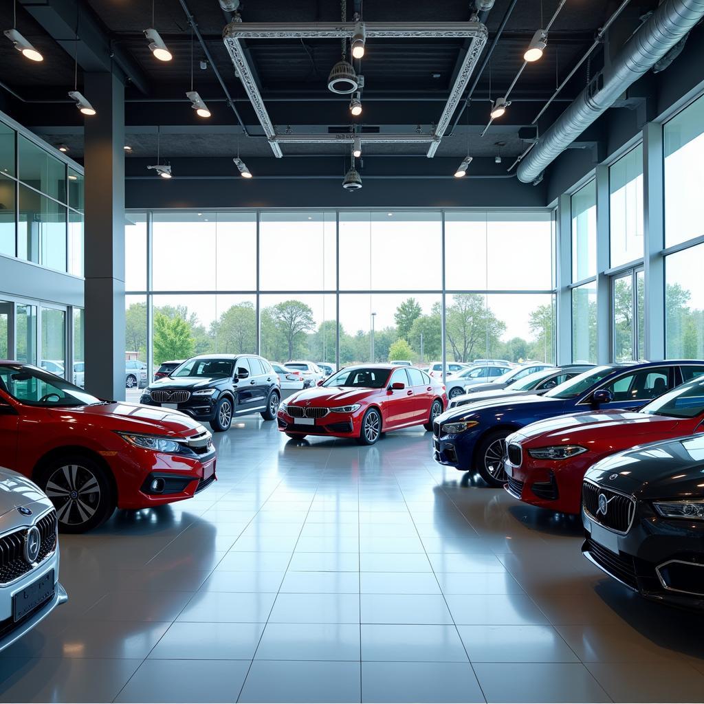 New car dealership showroom