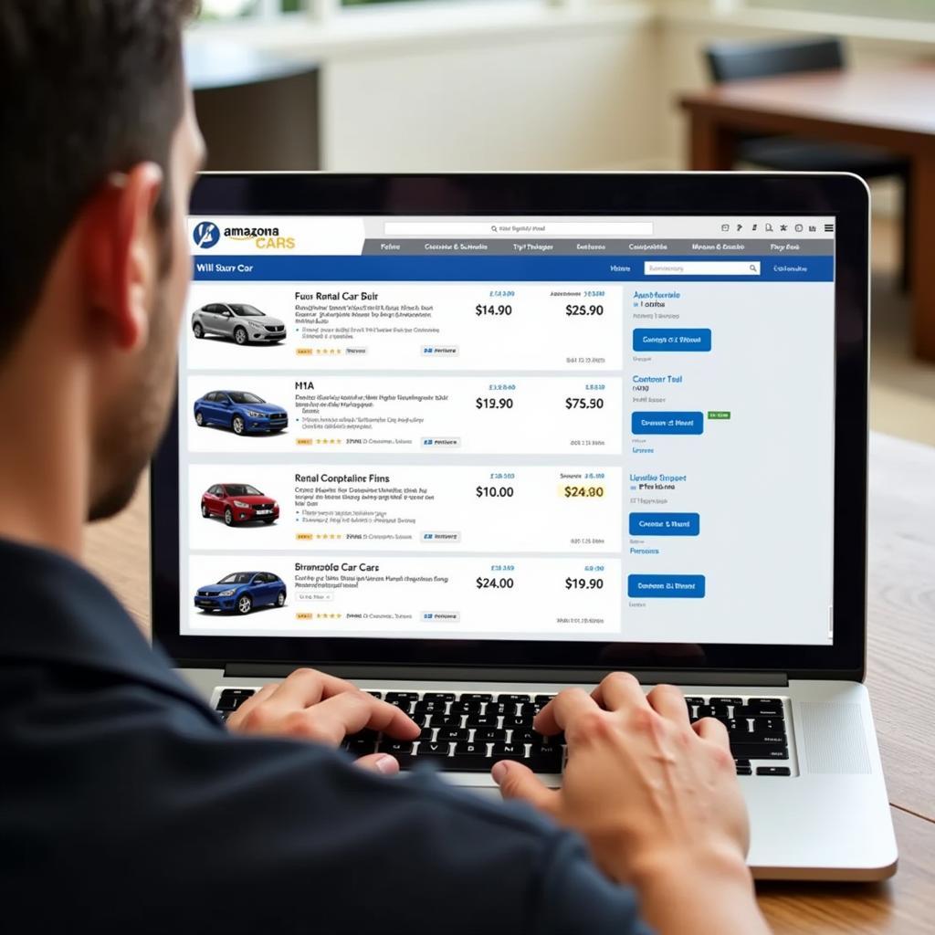 Searching for affordable rental car deals online