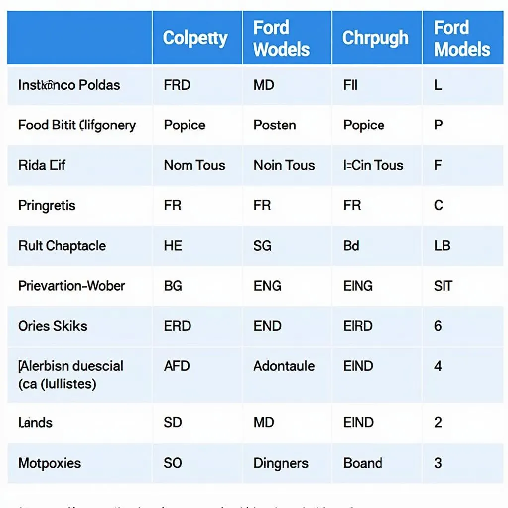 Ford Diagnostic Software Compatibility Chart