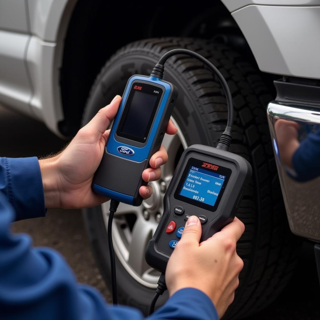 Ford TPMS Scan Tool in Use