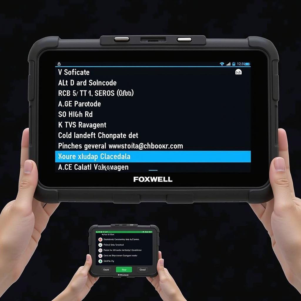 Foxwell NT510 displaying DTCs on its screen