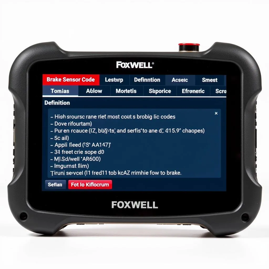 Foxwell Scan Tool Displaying Brake Sensor Code