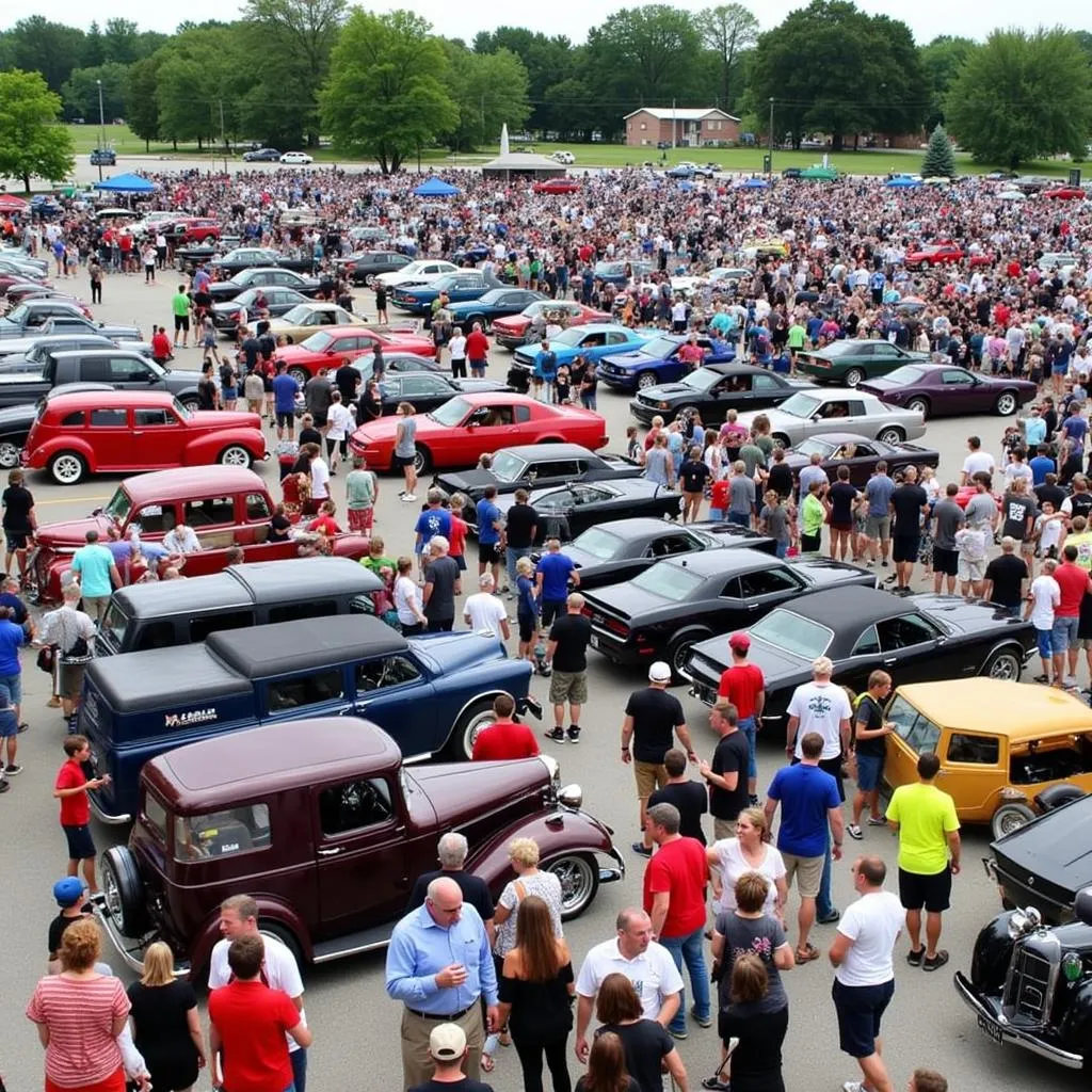 Frankenmuth Car Show crowd enjoying the event