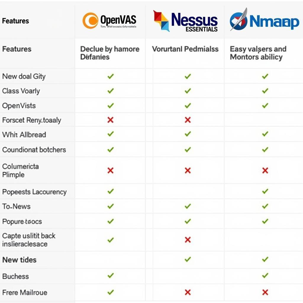 Free Vulnerability Scanning Tools Comparison Table