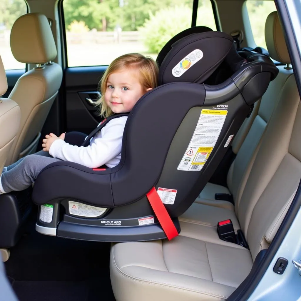 Graco 4Ever Extend2Fit DLX 4-in-1 car seat installed in car