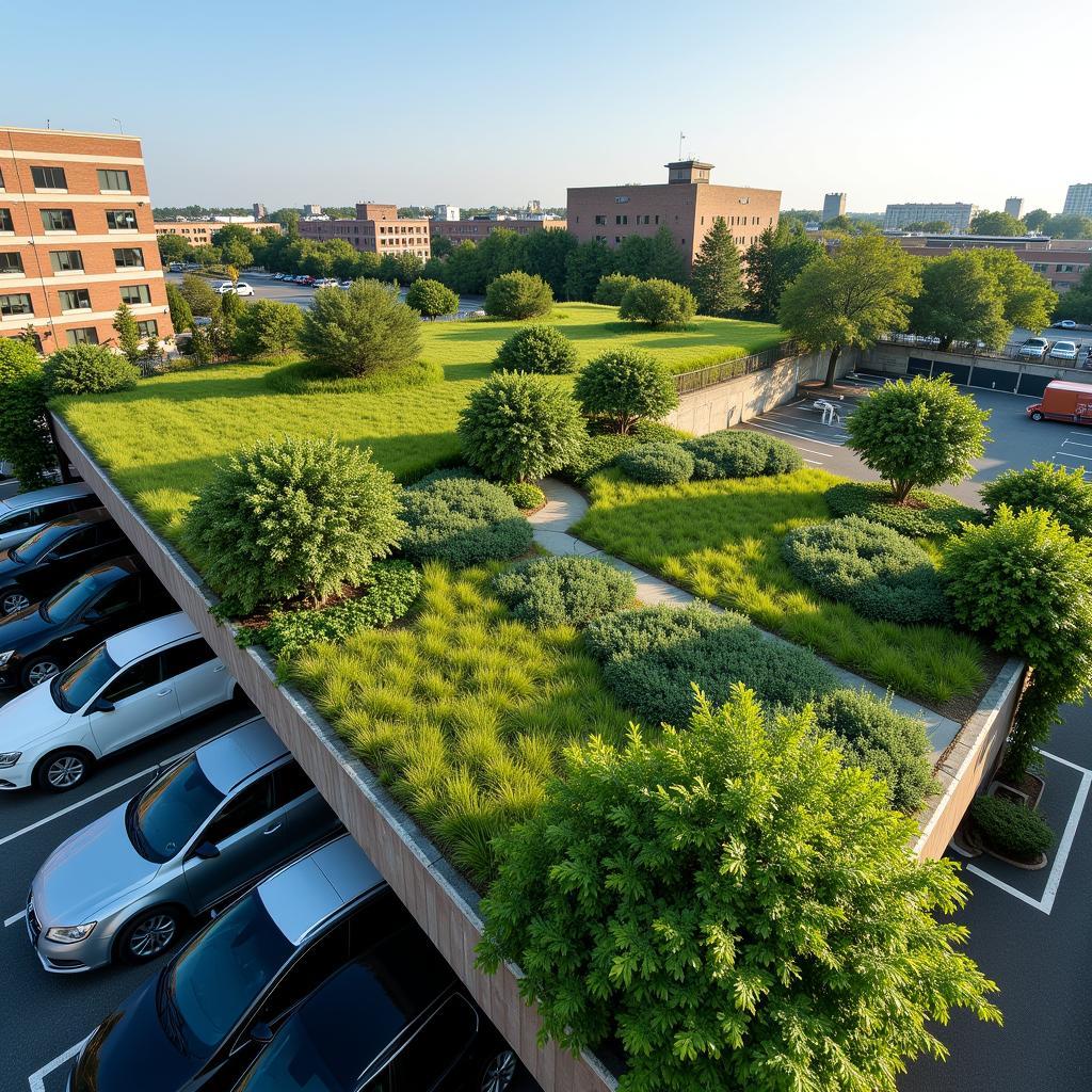 Green Rooftop Parking Lot