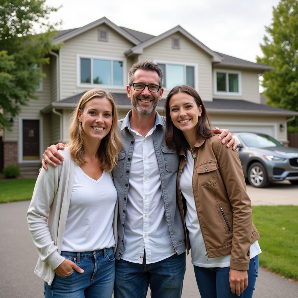 Happy Family with Secured Home and Car