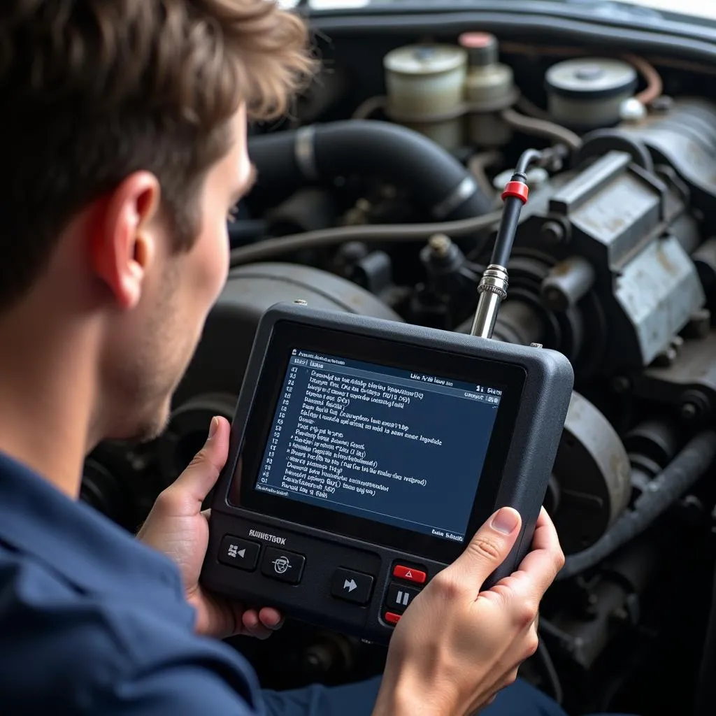 Heavy Duty Truck Code Reader Displaying Engine Data