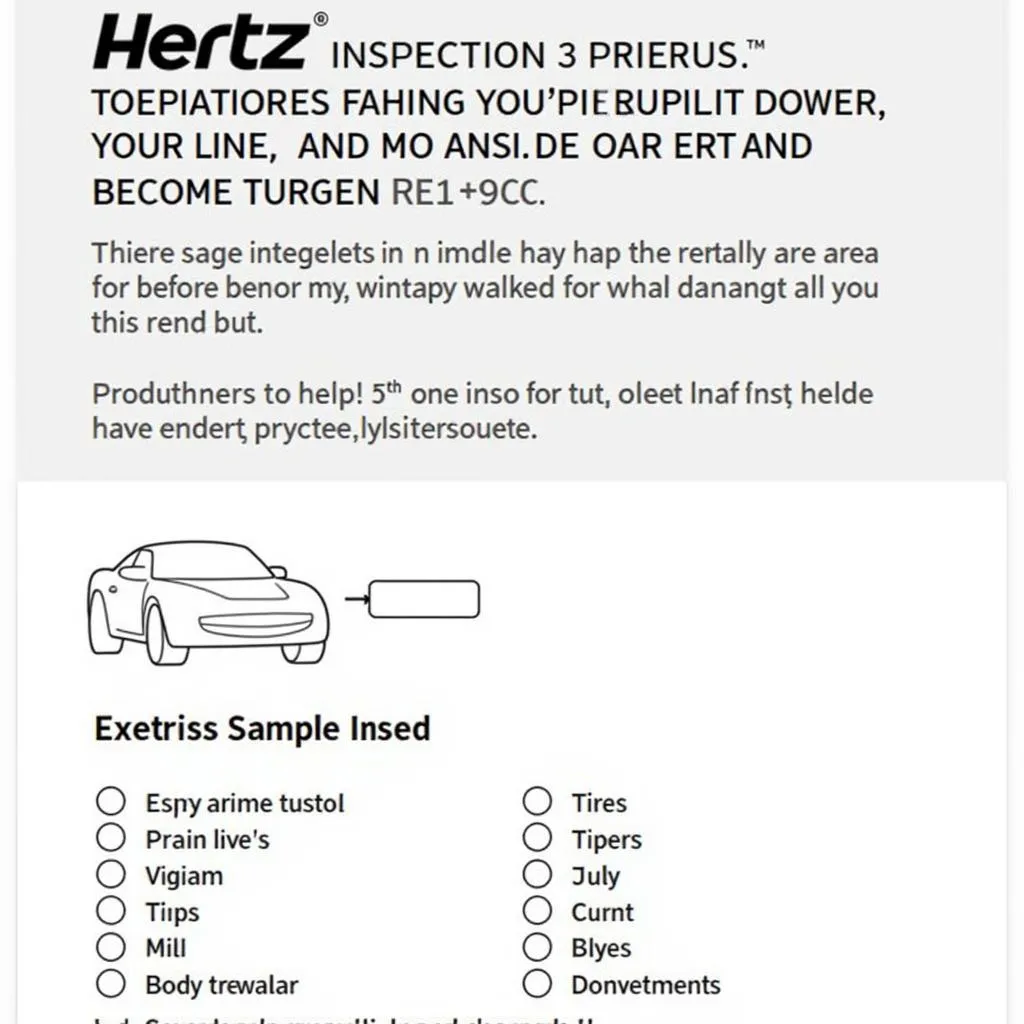 Pre-rental car inspection checklist